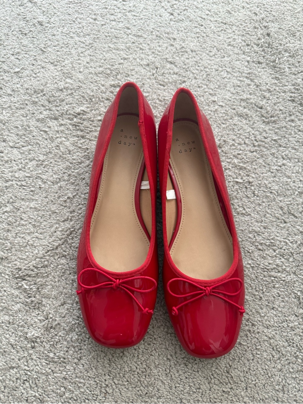 a new day Red Patent Ballet Flats with Bow